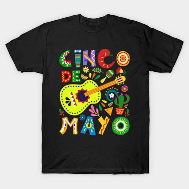 Happy 5 De Mayo Cinco de Mayo Viva Mexico 5 De Mayo T-Shirt by Emma Creation